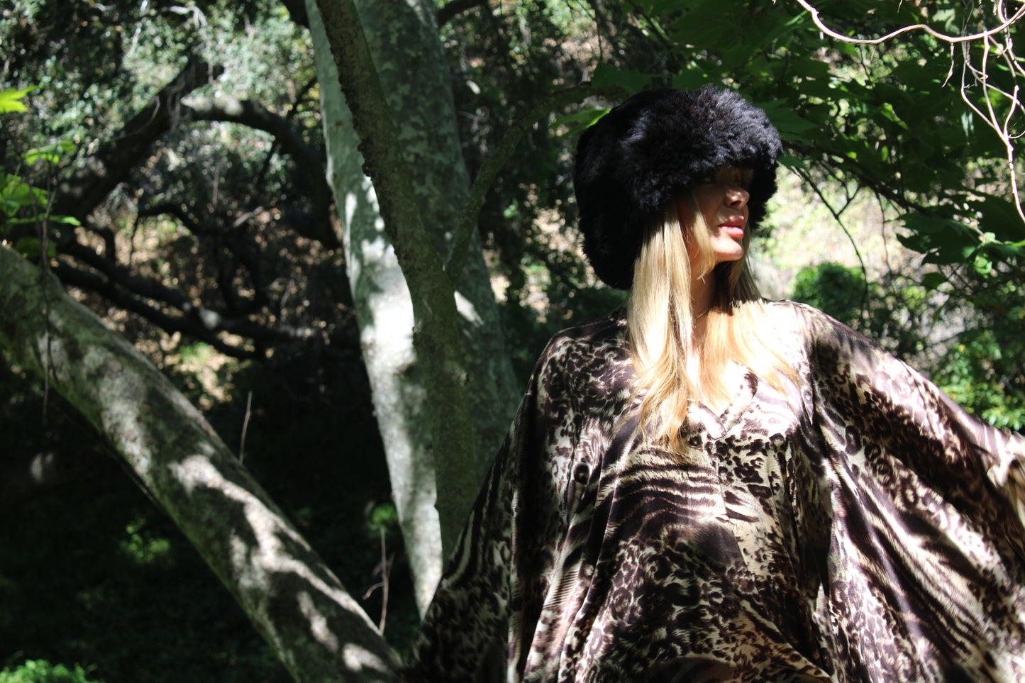 Silk Kaftan - Leopard Print