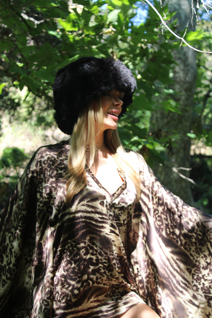 Silk Kaftan - Leopard Print